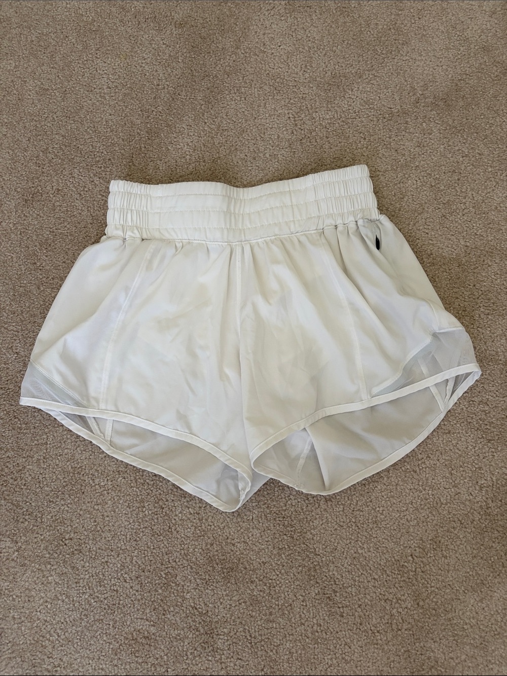 White Women's Athletic Shorts with High Elastic Waist